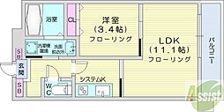 イリオス中島公園 1LDKの間取図画像