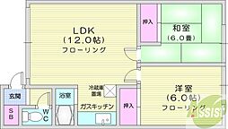 清水ハイツ 2LDKの間取図画像