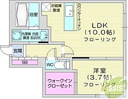 casaAT平岸 1LDKの間取図画像