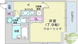 アストリア北大前 ワンルームの間取図画像