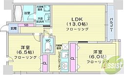 ノヴァ大通 2LDKの間取図画像