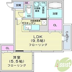 カルディーノN30 1LDKの間取図画像