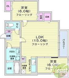 リエタメンテN16 2LDKの間取図画像