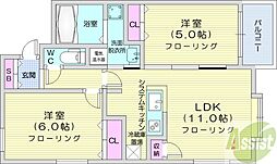 エルファロ76 2LDKの間取図画像