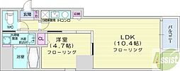 ビッグタワー大通公園 1LDKの間取図画像