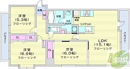 サンタの館裏参道 3LDKの間取図画像