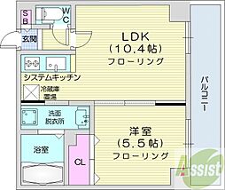 BLOCKTOWER 1LDKの間取図画像