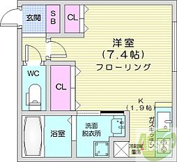 FLOSPROVA 1Kの間取図画像