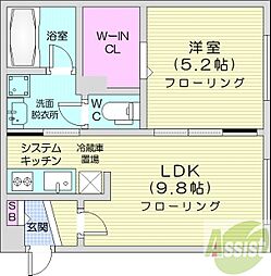 ボナフォルトゥーナ 1LDKの間取図画像