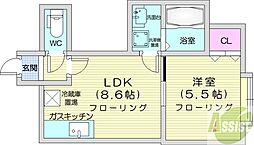 サンテミリオン 1LDKの間取図画像