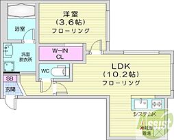 札幌市中央区南十一条西13丁目マンション 1LDKの間取図画像
