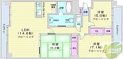 ロイヤルコートさっぽろシティサードコート 3LDKの間取図画像