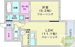 REGINAN22 1LDKの間取図画像