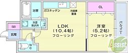 クリオ行啓通参番館 1LDKの間取図画像