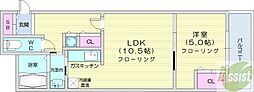 サザンクロス313 1LDKの間取図画像