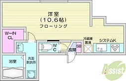 札幌市中央区南十九条西9丁目マンション 1Kの間取図画像