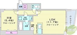フォーシーズンズ植物園 1LDKの間取図画像