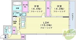 S-RESIDENCE西町 2LDKの間取図画像