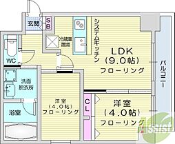 S-RESIDENCE円山表参道 1LDKの間取図画像