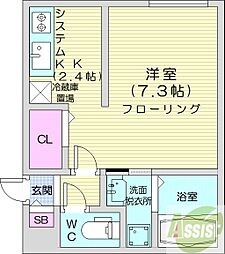 アップファーレン南5条 1Kの間取図画像