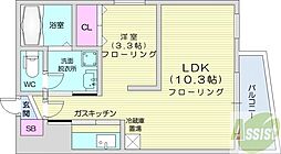 札幌レジデンス知事公館 1LDKの間取図画像