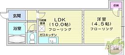 エイトアベニュー 1DKの間取図画像