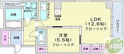 レジデンスカープ札幌 1LDKの間取図画像