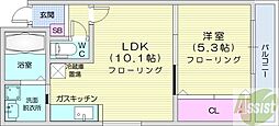 シティレジデンス南6条 1LDKの間取図画像