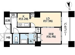 アクアタウン納屋橋住宅棟 1LDKの間取図画像