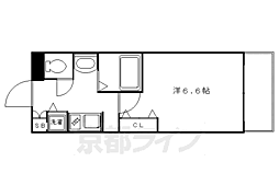 京都市営烏丸線 烏丸御池駅 徒歩10分の賃貸マンション 5階1Kの間取り