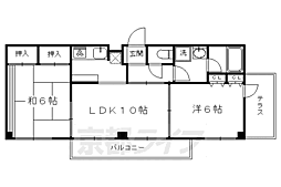 京阪本線 東福寺駅 徒歩5分の賃貸マンション 5階2LDKの間取り