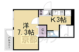 下堤谷口マンション 1階1Kの間取り