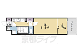 JR東海道・山陽本線 西大路駅 徒歩14分の賃貸マンション 8階2Kの間取り