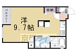 京阪本線 清水五条駅 徒歩4分の賃貸マンション 2階1Kの間取り