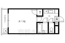 コーポフローレル 1階1Kの間取り