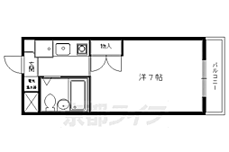 パルティーレI 3階1Kの間取り