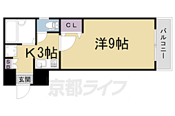 下堤谷口マンション 4階1Kの間取り
