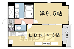 京阪本線 清水五条駅 徒歩7分の賃貸マンション 4階1LDKの間取り
