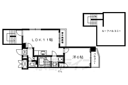 京都市営烏丸線 今出川駅 徒歩8分の賃貸マンション 7階1LDKの間取り