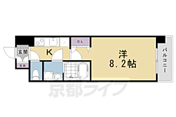 京都市営烏丸線 五条駅 徒歩5分の賃貸マンション 5階1Kの間取り