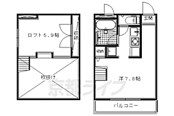 カレラ・デ・エステ 1階1Kの間取り