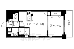 リュエル東丸太町 4階1LDKの間取り