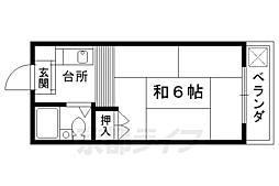ハイツヒノデ 2階1Kの間取り