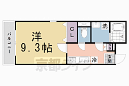 京阪本線 清水五条駅 徒歩5分の賃貸マンション 2階1Kの間取り