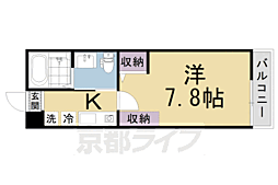 JR東海道・山陽本線 京都駅 徒歩9分の賃貸マンション 1階1Kの間取り