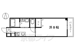 ＧＲＡＣＥ北白川 5階1Kの間取り