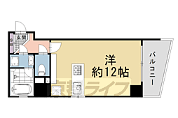京阪本線 清水五条駅 徒歩5分の賃貸マンション 7階ワンルームの間取り