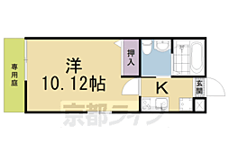 京阪本線 清水五条駅 徒歩8分の賃貸マンション 1階1Kの間取り