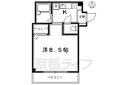 京阪本線 七条駅 徒歩7分の賃貸マンション 4階1Kの間取り