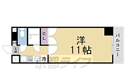 京阪本線 祇園四条駅 徒歩10分の賃貸マンション 3階1Kの間取り